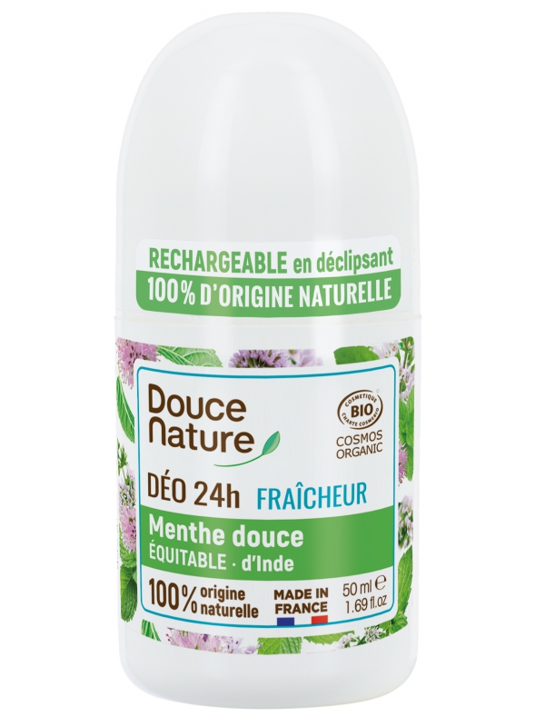 Déodorant à billes peaux normales Menthe 24H 50ml Douce Nature Herboristerie de paris