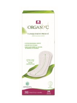 Protège Slips Maxi extra long Boîte de 20 Organyc