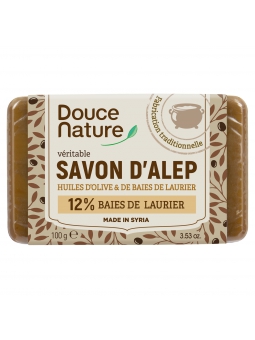 Savonnette d'Alep 12% d'huile de baies de Laurier 100g Douce Nature