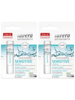 Lot de 2 Baume à lèvres basis sensitiv 2 x 4.5gr Lavera