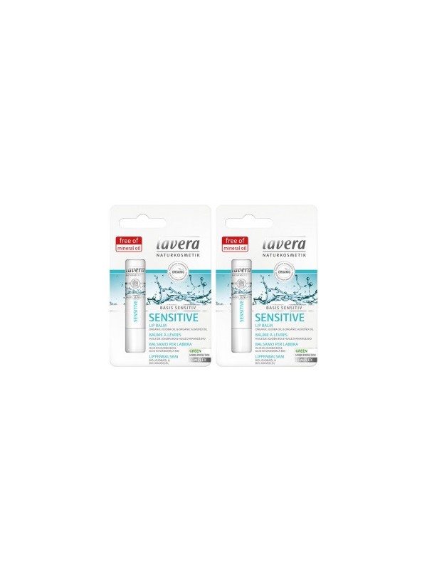 Lot de 2 Baume à lèvres basis sensitiv 2 x 4.5gr Lavera