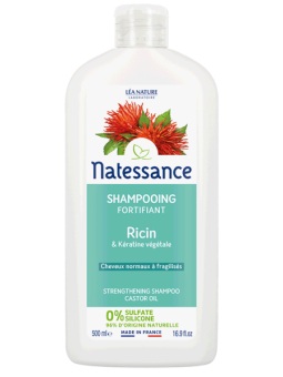 Shampooing fortifiant Ricin bio 500ml Natessance ricin kératine végétale Herboristerie de paris