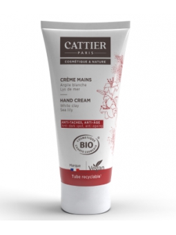 Crème Mains anti taches et anti âge Argile blanche Lys de mer 75ml Cattier