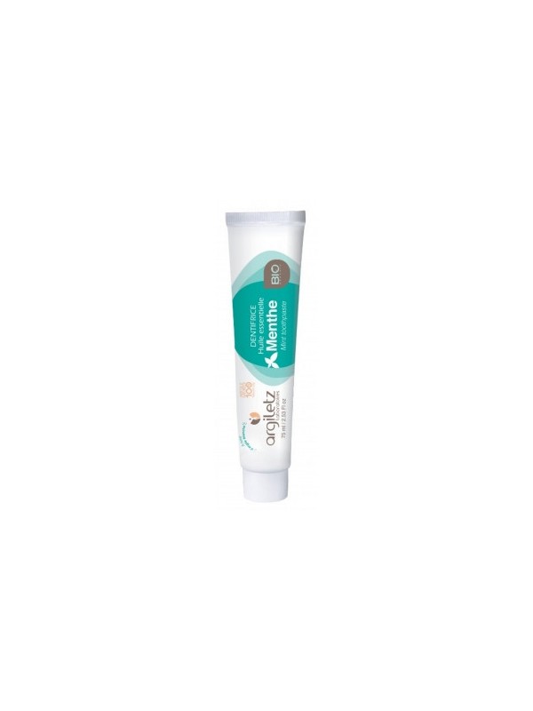 Dentifrice Menthe Bio à l'argile blanche 75 ml Argiletz haleine fraiche plaque dentaire éliminée Herboristerie de paris
