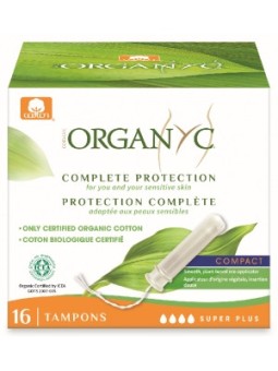Tampon super plus avec applicateur compact Boîte de 16 Organyc