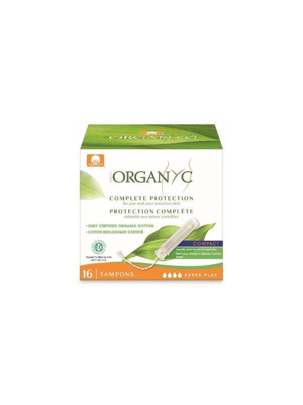 Tampon super plus avec applicateur compact Boîte de 16 Organyc