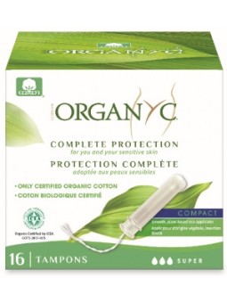 Tampon super avec applicateur compact Boîte de 16 Organyc