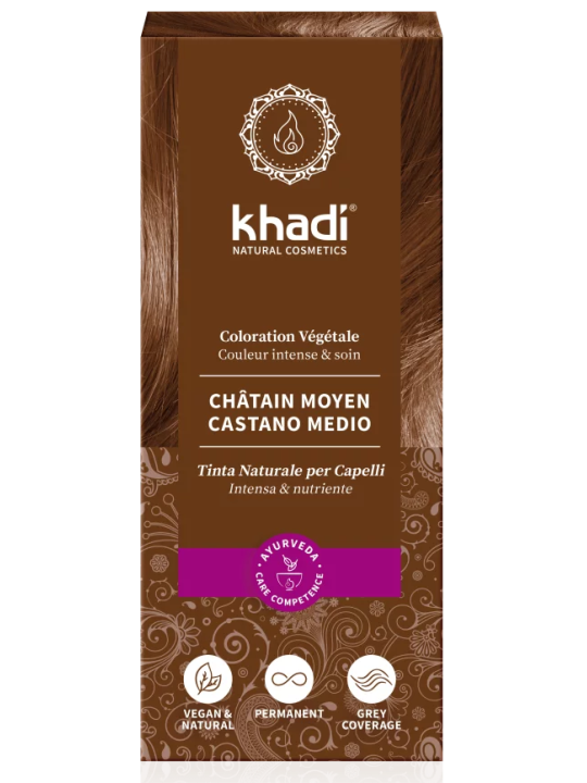 Teinture aux plantes Chatain moyen 100g Khadi