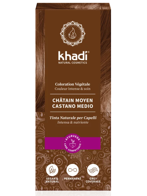 Teinture aux plantes Chatain moyen 100g Khadi