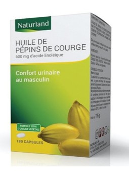 Huile de Pépin de courge bio 90 capsules Naturland Phytostérols confort urinaire Herboristerie de paris