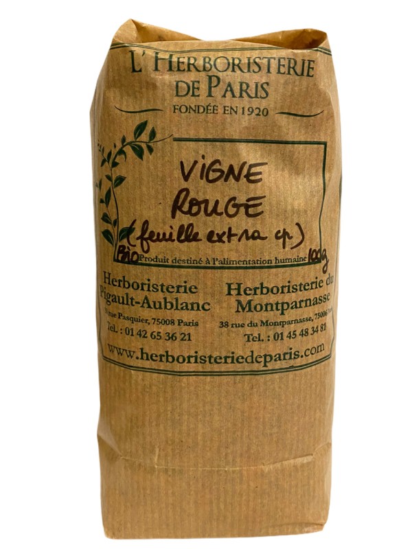 Vigne Rouge feuille coupée BIO 100 gr Herboristerie de Paris circulation santé vasculaire