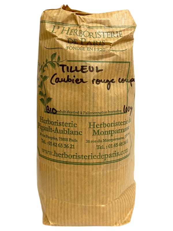 Tisane Aubier de Tilleul BIO rouge coupé 100 gr Herboristerie de Paris santé hépatique digestive et urinaire