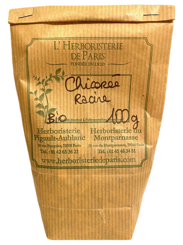 Chicorée racine coupée menu bio 100 gr Herboristerie de Paris digestion contrôle du poids santé urinaire