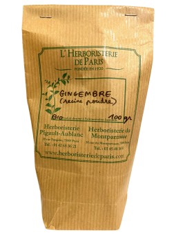 Gngembre racine poudre bio 100gr HERBORISTERIE DE PARIS vitalité digestion articulations