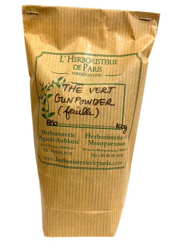 Thé Vert Gunpowder BIO 100 gr Herboristerie de Paris énergie anti fatigue