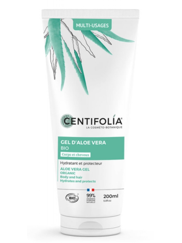 Gel d'Aloe Vera bio 200ml Centifolia jus d'aloe vera adoucissant à 98% Herboristerie de paris