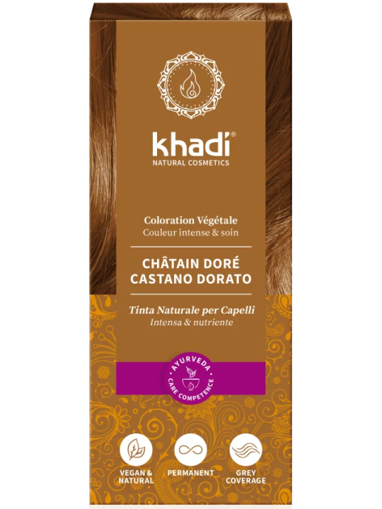 Teinture aux plantes Chatain doré 100g Khadi