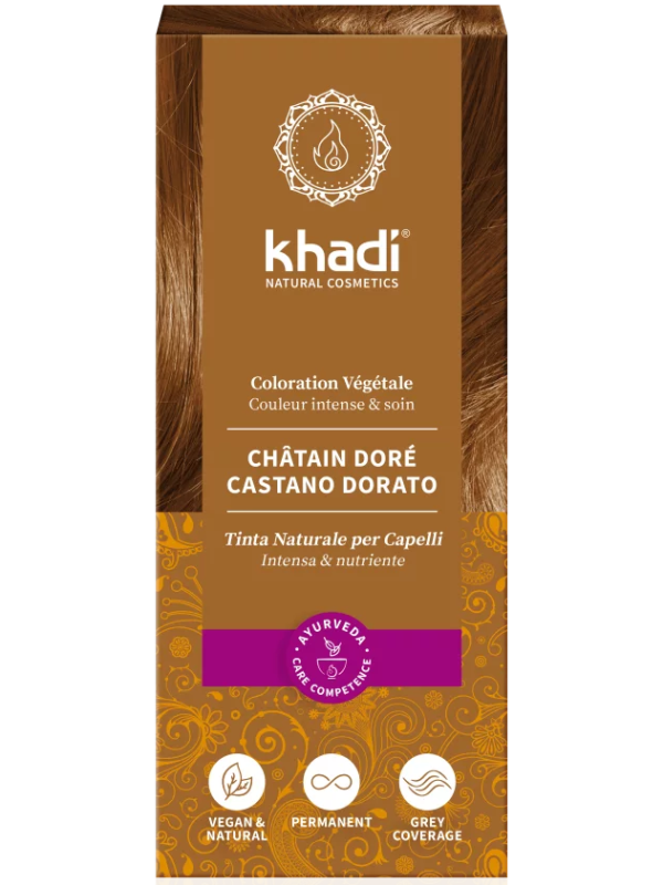Teinture aux plantes Chatain doré 100g Khadi