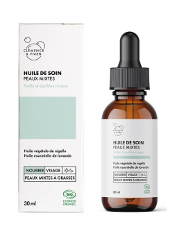 Huile de soin peaux mixtes 30ml Clemence & Vivien