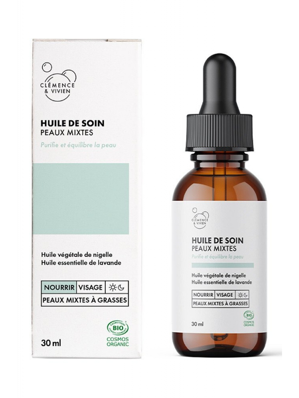 Huile de soin peaux mixtes 30ml Clemence & Vivien