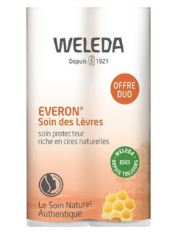 Duo Soin des lèvres Everon riche en cires naturelles 2X4g Weleda