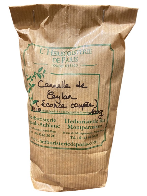 Cannelle Ecorce bio coupée 100 gr Herboristerie de Paris tonus et digestion contrôle de la glycémie