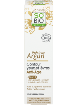 Contour des yeux et lèvres anti âge Précieux Argan 15ml So'Bio étic