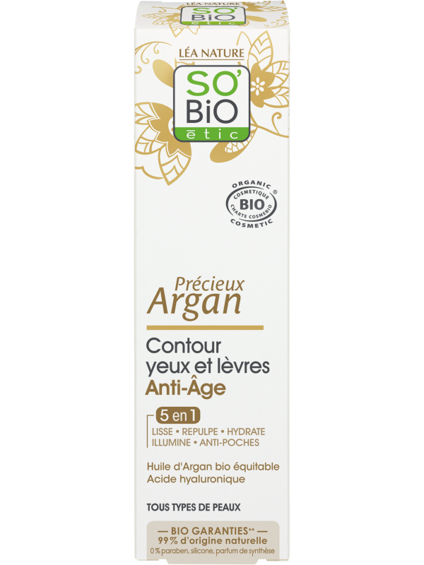 Contour des yeux et lèvres anti âge Précieux Argan 15ml So'Bio étic