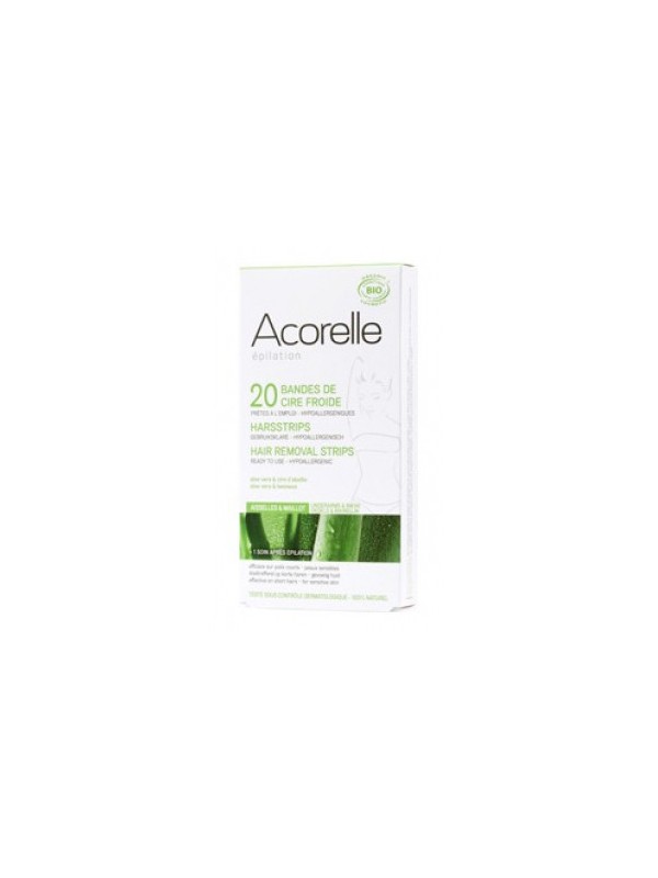 Bande de cire froide Aisselles et Maillot 20 bandes Acorelle