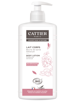 Lait corps Beurre de karité et Géranium Nourrissant 500ml Cattier