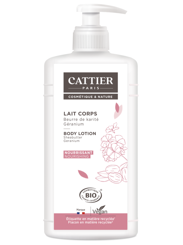 Lait corps Beurre de karité et Géranium Nourrissant 500ml Cattier