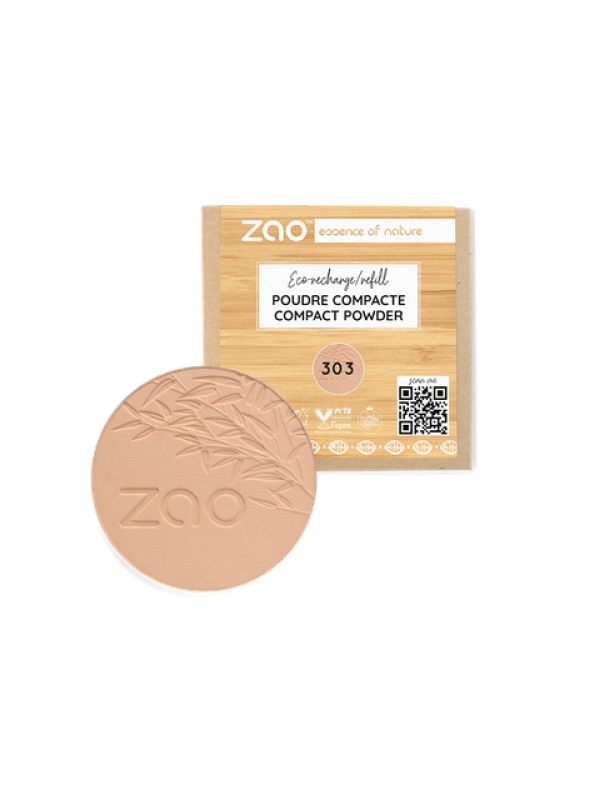 Recharge Poudre Compacte 303 Brun Beige 9g Zao