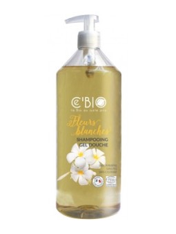 Shampooing douche Fleurs Blanches 1L C'bio