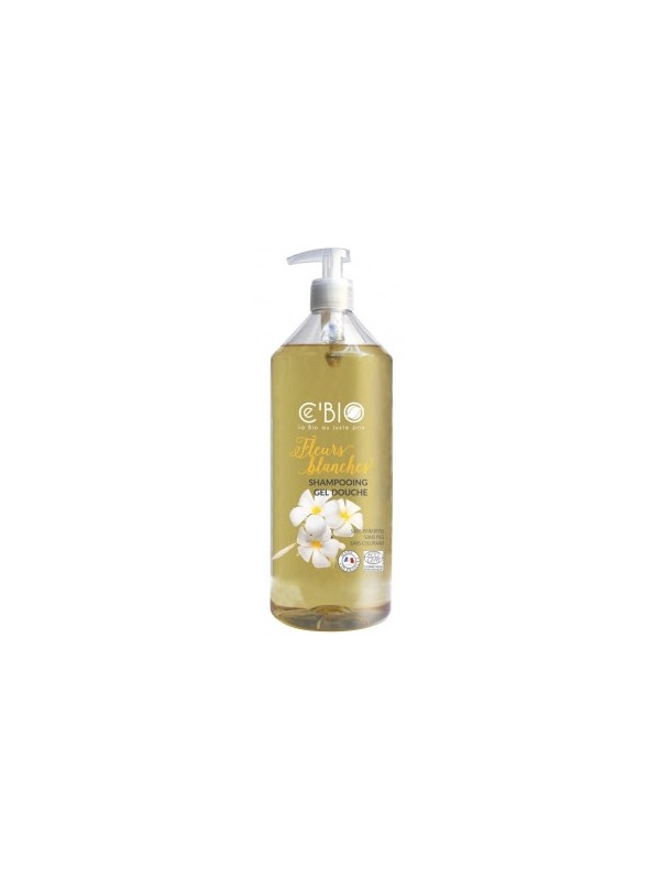 Shampooing douche Fleurs Blanches 1L C'bio