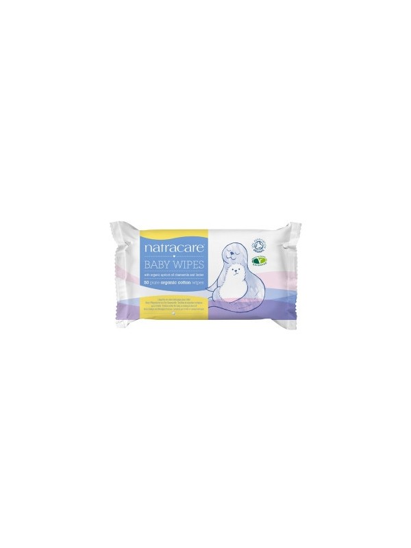 50 Lingettes bébé bio Abricot, Camomille et Tilleul Natracare