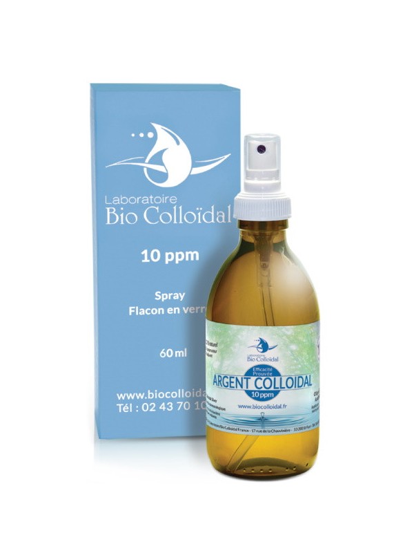 Argent Colloïdal 10 PPM Spray 60ml Laboratoire  Bio Colloidal usage externe Herboristerie de paris