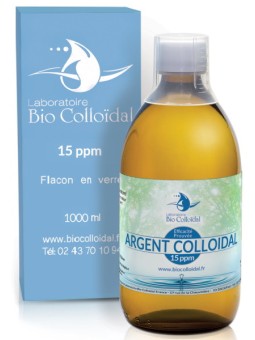 Argent Colloïdal 15 PPM 1 litre Bio Colloidal antiseptique Herboristerie de paris