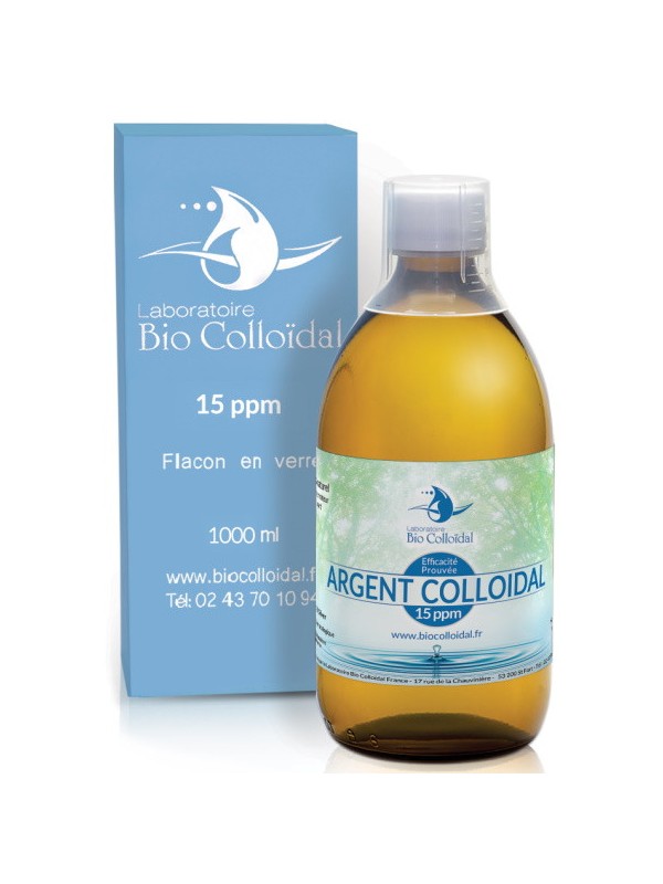 Argent Colloïdal 15 PPM 1 litre Bio Colloidal antiseptique Herboristerie de paris