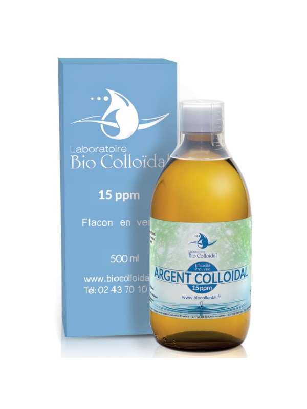 Argent Colloïdal 15 PPM 500ml Bio Colloidal Laboratoire Herboristerie de Paris usage cosmétique