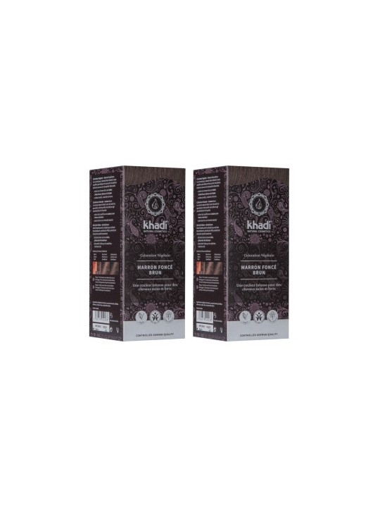 Lot de 2 coloration végétale Marron Foncé Brun 100gr Khadi