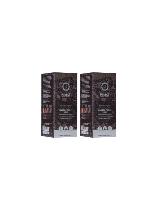Lot de 2 coloration végétale Marron Foncé Brun 100gr Khadi