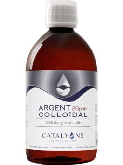 Argent Colloidal 20 PPM ionisé 500 ml Catalyons herboristerie de paris