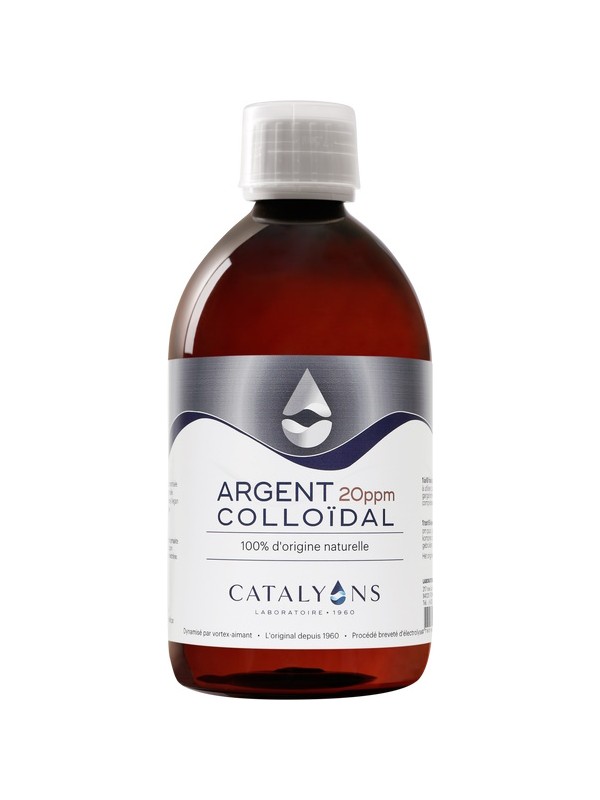 Argent Colloidal 20 PPM ionisé 500 ml Catalyons herboristerie de paris