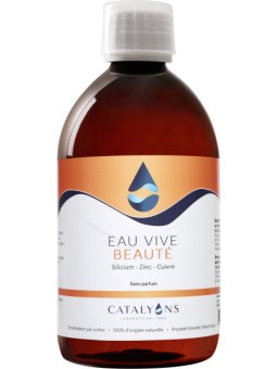 Eau vive Beauté de la Peau Recharge 500 ml Catalyons zinc cuivre silicium peau Herboristerie de paris
