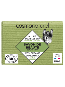 Savon au lait d'ânesse à l'huile essentielle de Verveine 100g Cosmo Naturel