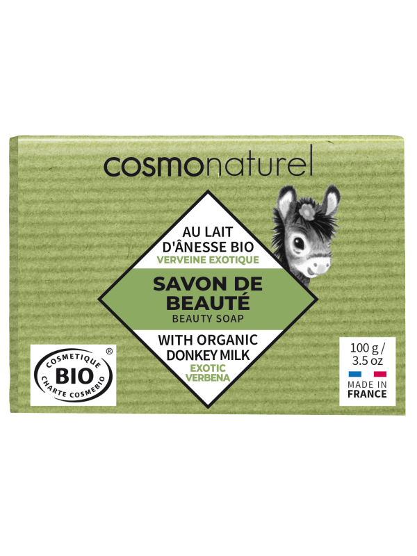 Savon au lait d'ânesse à l'huile essentielle de Verveine 100g Cosmo Naturel