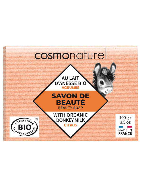 Savon au lait d'ânesse aux huiles essentielles d'Agrumes 100g Cosmo Naturel