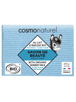 Savon au lait d'ânesse et HE Patchouli Ylang Ylang 100g Cosmo Naturel