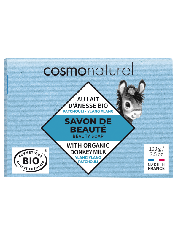 Savon au lait d'ânesse et HE Patchouli Ylang Ylang 100g Cosmo Naturel