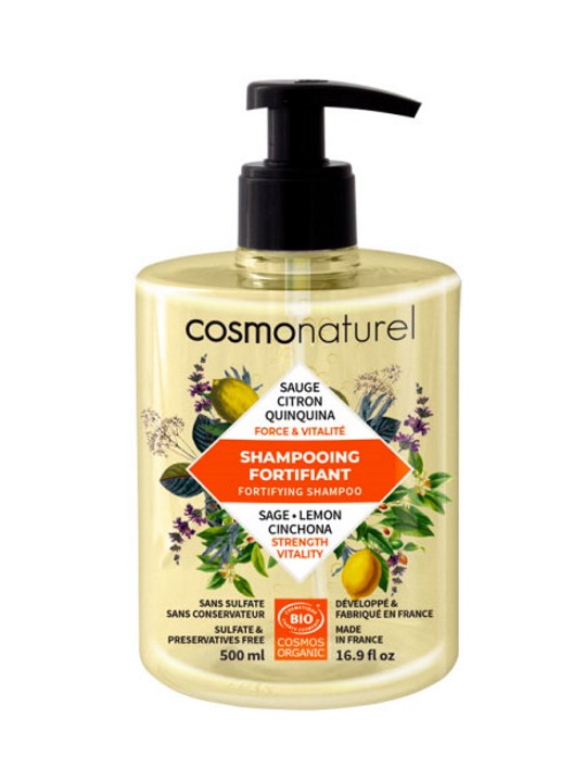 Shampoing Fortifiant Quinquina Sauge Citron 500ml Cosmo Naturel